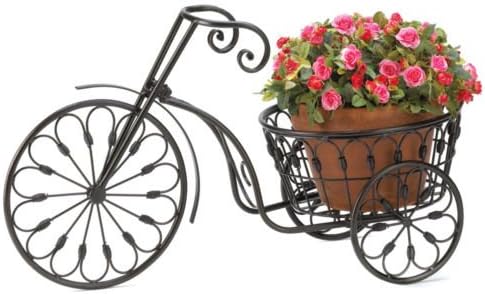 Plant Stand Basket Tricycle Iron Home Yard Garden Decor Antique Old Fashion Gift
