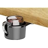 FUGEST 360° Rotating Under Table Desk Cup Holder Cup & Pen Holder Mount Inner Diameter 90mm/9cm (Assembly is Required)