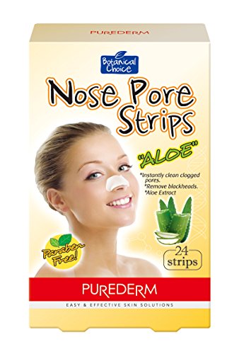 Purederm Nose Pore Strips: Premium 24 Pack Aloe Pore Strips To Remove Blackheads, Dirt and Oil/ Easy To Use, Deep Cleansing Face Pore Strips For Clean, Fresh, Radiant, Youthful Skin