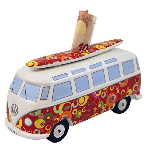 VW Collection by Brisa VW T1 Bus Money Bank with Surf Board (1:18) - Bubble