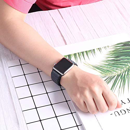 HILIMNY Compatible for Apple Watch Band 42mm, Soft Nylon Sport Loop, with Hook and Loop Fastener, Replacement Band Compatible for iWatch Series 1/2 / 3/4 (42mm, Hyper Grape)
