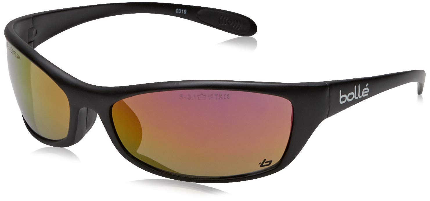 Bolle SPIFLASH Nylon Frame Sports with Tipgrip and TPE Comfort Spider Glasses, Black