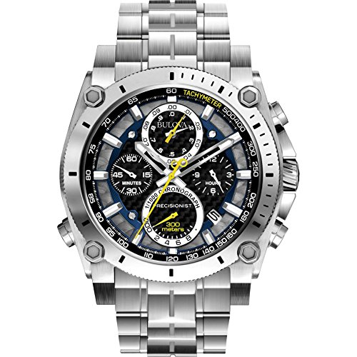 Bulova Men's Icon High Precision Quartz Chronograph Watch, Curved Mineral Crystal