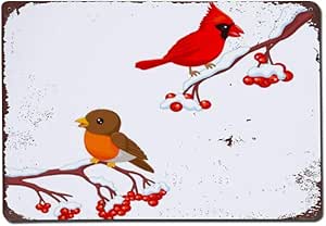 wendana Lindo Cartel de pájaro y pájaro Cardenal de Dibujos Animados