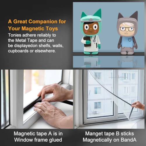 Flintronic Self-adhesive magnetic strip, 2 m strong self-adhesive magnetic strip with adhesive, 1.5 cm x 1.5 mm soft magnetic strips for magnets, organise, display