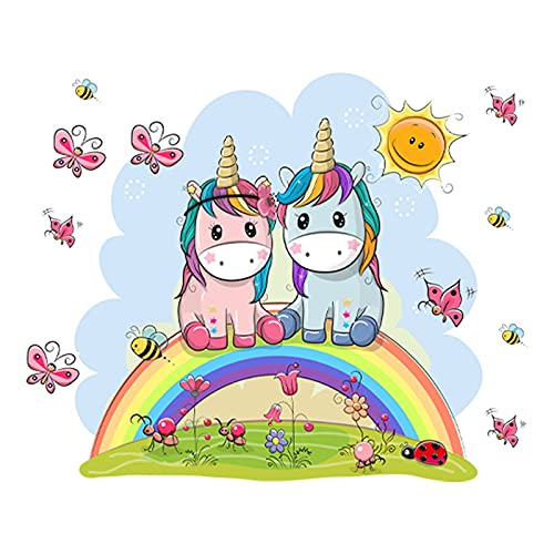 Kibi Store Kibi Unicorn Wall Stickers Unicorn Wall Stickers Rainbow Unicorn Wall Stickers for Girls' Rooms Wall Stickers for Children's Rooms Decoration Unicorn Sticker Unicorn Wall Stickers