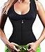 Neoprene Sauna Suit Tank Top Vest with Zipper Waist Trimmer Belt for Women