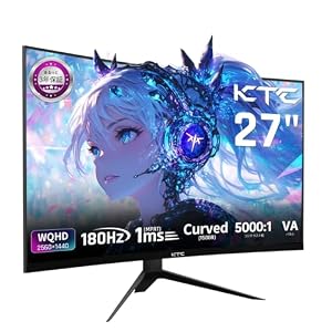 KTC 27インチ 湾曲ゲーミングモニター WQHD 180Hz VA 1ms H27S17