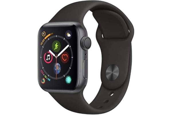 Apple Watch Series 4 (GPS, 40MM) - Space Gray Aluminum Case with Black Sport Band (Renewed)