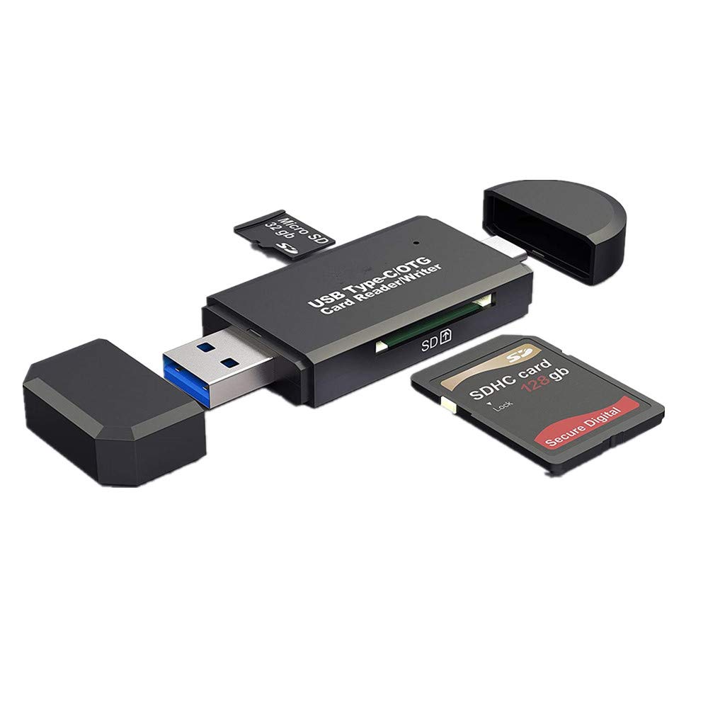 USB Type C SD Card Reader, USB 3.0 Micro SD Card Reader OTG Adapter for TF, SD, Micro SD, SDXC, SDHC, MMC, RS-MMC, Micro SDXC, Micro SDHC, UHS-I for Mac, Windows, Linux, PC, Laptop