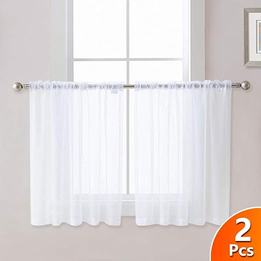 Amazon Com Nicetown Sheer Curtain Valances For Kitchen Window