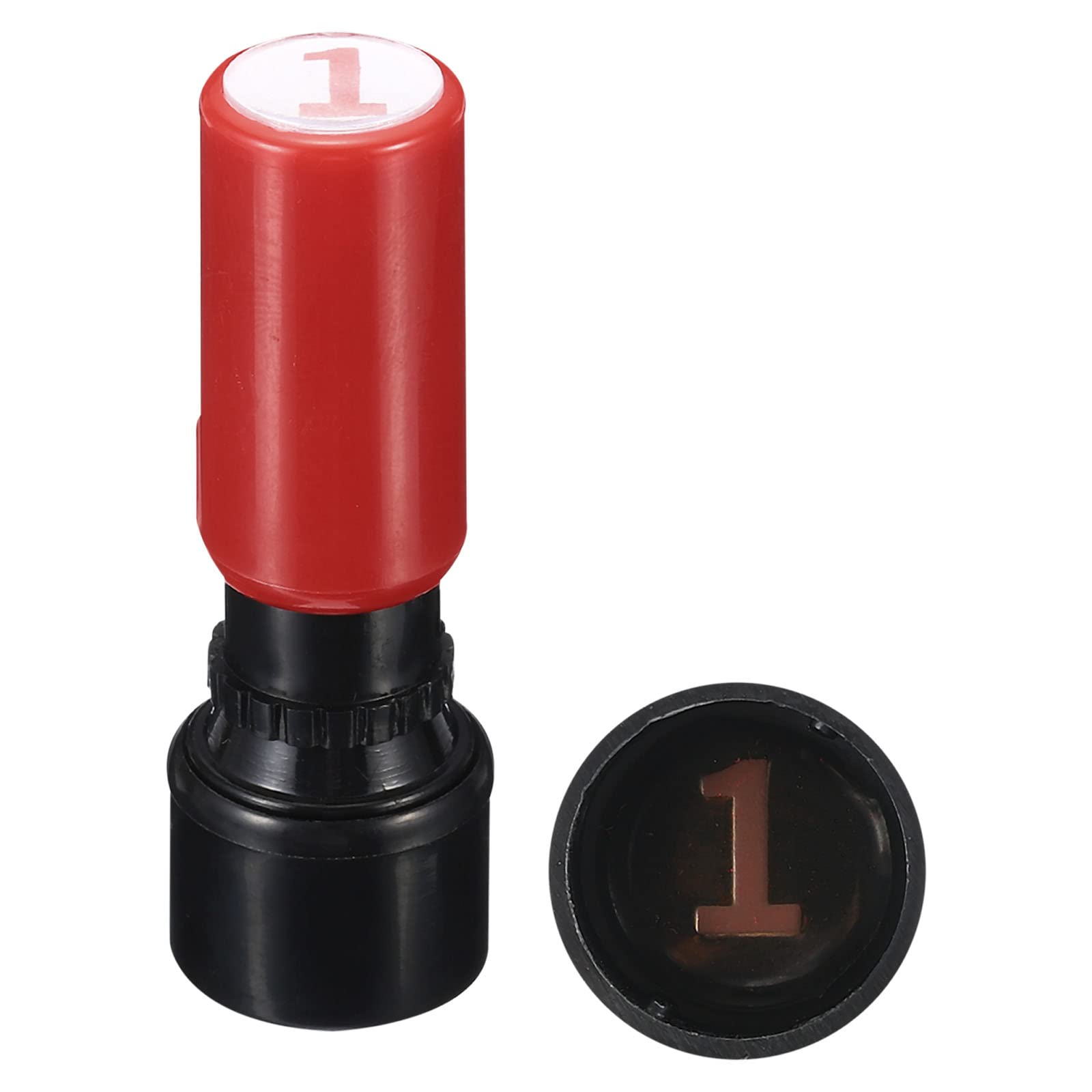 PATIKIL Number Stamps Self Inking, Numeral 1 7mm Red Plastic Round Number Stamp for Class Notebook Scrapbooking DIY Craft