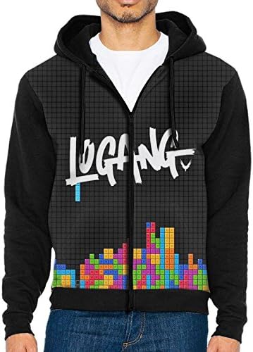 TravelGhost Men's Logang Paul Long Sleeve Full Zip Up Hoodie Sweatshirt Casual Active Hooded Jackets