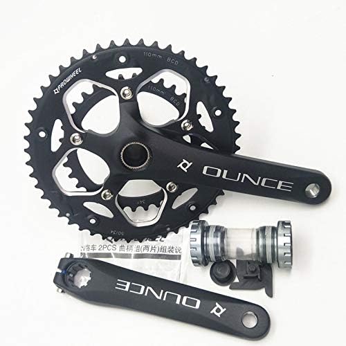 Meroca Bicycle Fixed Gear Crankset 170mm 110 BCD Mountain Bike CNC Hollow Crank Chainwheel 34-50T Bracket