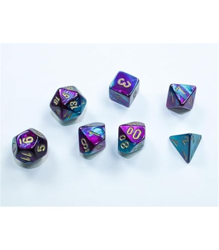 Amazon.com: Chessex Manufacturing Cube Gemini Set of 7 Dice - Blue