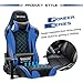 Devoko Gaming Chair Racing Style High Back Computer Chair with Adjustable Armrests Ergonomic Office Chair Executive Swivel Task Chair with Headrest and Lumbar Support (Blue)