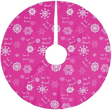 Amazon Com Mcc538arthy 30 Christmas Tree Skirt Let It Snow Hot Pink Fleece Xmas Tree Skirt For Christmas Decorations Indoor Outdoor Home Kitchen