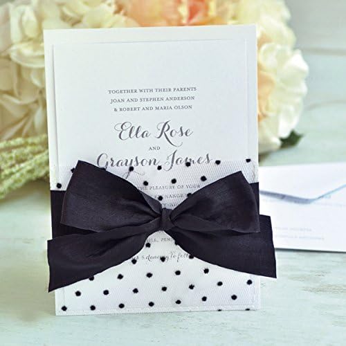 Gartner Studios 13756 Black and White Dot Fabric Invitation 25ct