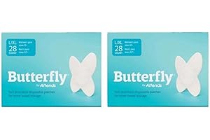 ATTENDS Butterfly Pads Body Liners for Bowel Leaks - Womens L/XL Large 28 Count 2 Pack