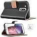 HOOMIL Moto G4 Case,Moto G4 Plus Case Premium Leather Case for Motorola Moto G (4th Gen) / Moto G Plus (4th Gen) Phone Wallet Case Cover (Black)