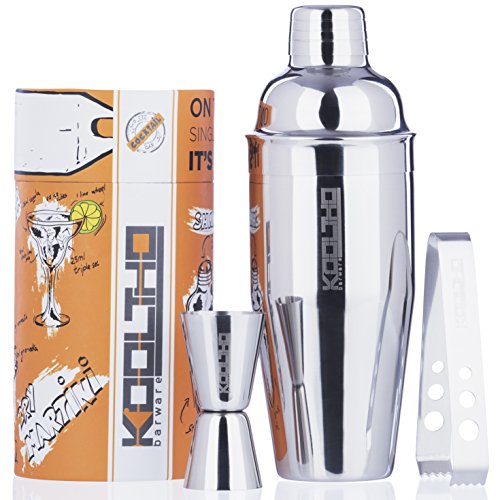 Cocktail Shaker Edelstahl Barkeeper Set, Cobbler Cocktailshaker Profi Originelle Geschenk für Männer Frauen, Bartender…