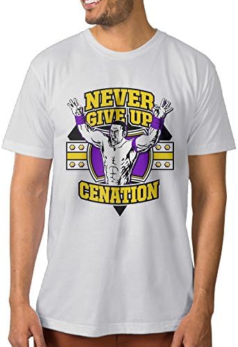 Cool Pro Wrestler John Cena Logo Never Give Up Men Fashion Tee T Shirt