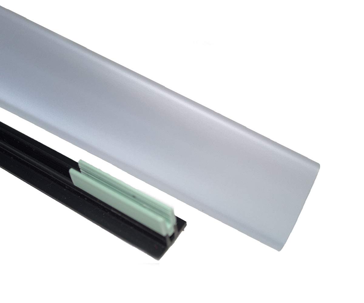 Silver Laminate Door Threshold Adjustable Height/Pivots 50mm x 90cm Easyclip