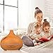 Essential Oil Diffuser 2017 Model Aroma Humidifier 14 Color Shades, Best Wood Grain, Ultrasonic Whisper Quiet Cool Mist Aromathe