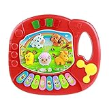 Educational Toys,Baby Kids Musica Animal Farm Piano Music Toy,Laimeng (Red)