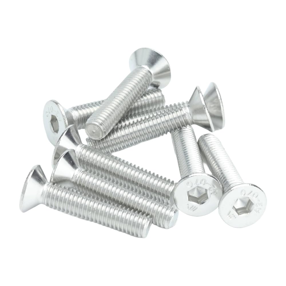 M4 (4mm x 30mm Inc Head) Hex Socket Countersunk Machine Screws - A2 Grade Stainless Steel (Pack of 20)