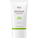 Dr. G Green Mild Up Defense Mineral Sunscreen - SPF 50 Broad Spectrum Korean Sunscreen - Lightweight & Reef-Safe Mineral Formula - For Sensitive Skin - Non-Greasy - With Centella Asiatica - 1.69 fl oz