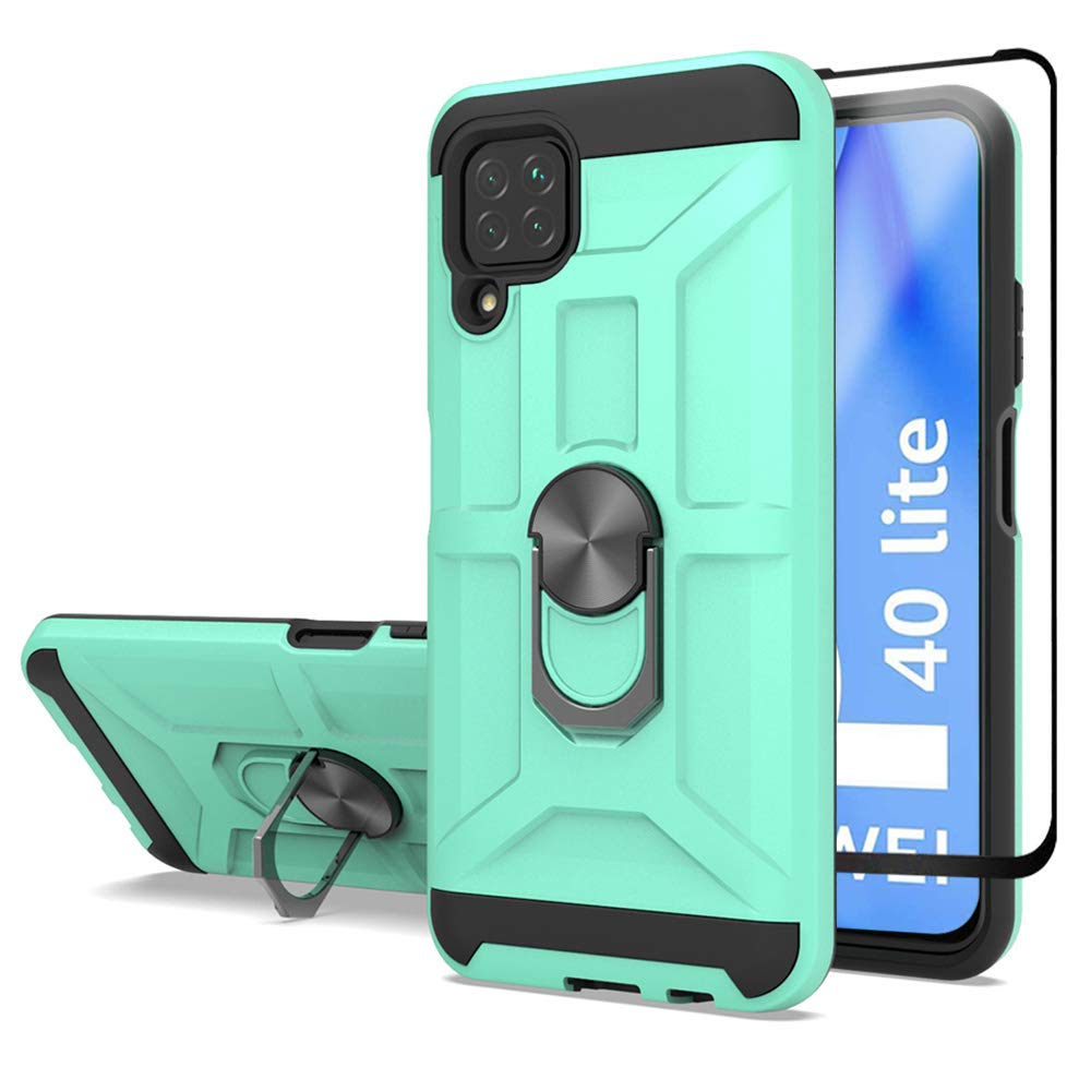 Cuoqing Huawei P40 Lite Case, P40 Lite Cases, With 1 Screen Protector, Silicone Shockproof Hard Protective Phone Cover for Huawei P40 Lite