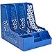 Leven Desk Organizer with Extra Storage Case, Large Space Desktop Magazine File Holder with 3 Vertical Compartments for Office Organization