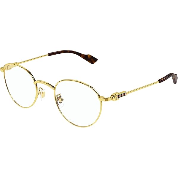 メガネ Gucci Eyewear GG1162O 001 Unisex Round Gold Frame Gucci Men's Eyeglasses Gold Plastic/Metal Round Frame Demo