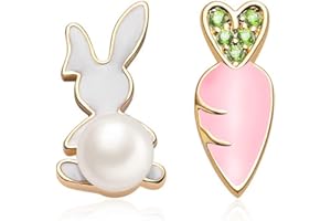 FAMARINE Easter Earrings Rabbit Bunny Carrot Stud Earrings Funny Earring