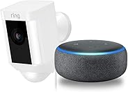 Ring Spotlight Cam Wired: Plugged-in HD security camera with built-in spotlights, two-way talk and a siren alarm - White wit