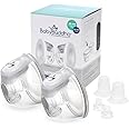 BabyBuddha Hands Free Milk Collection Cups for Breast Pump, 8 Fl Oz Each, Wearable Breastmilk Containers, Compatible with BabyBuddha Pump, Spill Resistant Design, Large Flange 26 to 28mm, 2 Pack