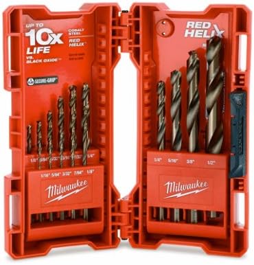 Milwaukee Electric or Electrical Tool 48-89-2331 Red Helix Cobalt Drill Bit Set, 15-Pc. - Quantity 5