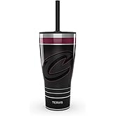 Tervis Traveler NBA Cleveland Cavaliers - Night Game Triple Walled Insulated Tumbler Travel Cup Keeps Drinks Cold & Hot, 30oz with Straw Lid, Stainless Steel