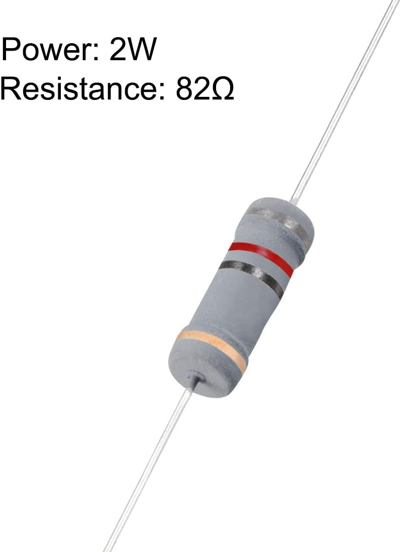 Sourcingmap 50Pcs 82 Ohm Resistor, 2W 5% Tolerance Carbon Film Resistors, 4 Bands for DIY Electronic Projects and Experiments - Image 3