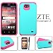 ZTE Maven Case, ZTE Overture 2 Case, LUXCA Armor [Shock Proof] Hybrid Dual Layer [Slim Fit] Defender Protective Case Cover for ZTE Maven ZTE Overture 2 (Teal Green Pink)