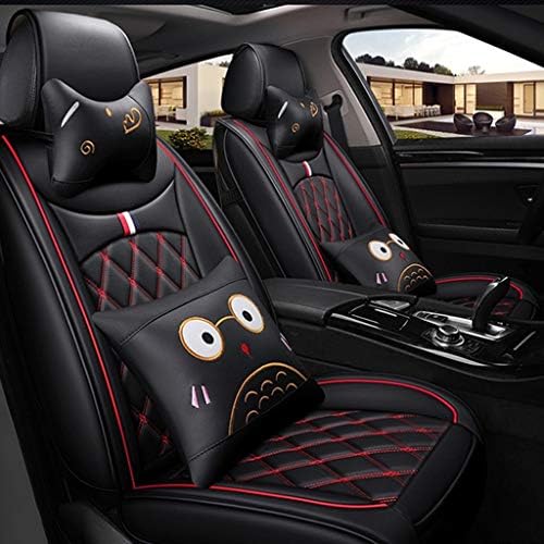 シートクッション 車用 カーシートカバー 5席耐性マットフローパッドの耐久性のある布パッド背面通気性コンフォートレザープロテクタークッション シートカバー Color Black Red Licor Co Jp
