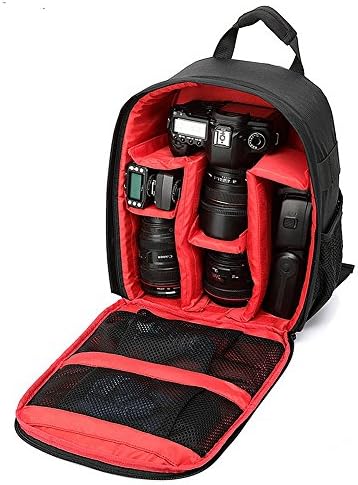Professional DSLR Camera Backpack with Rain Cover for Canon, Nikon, Sony,waterproof bag (red)