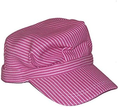 RTD Trading Children's Deluxe Train Engineer Hat w/Adjustable Touch Fastener (Pink Striped)