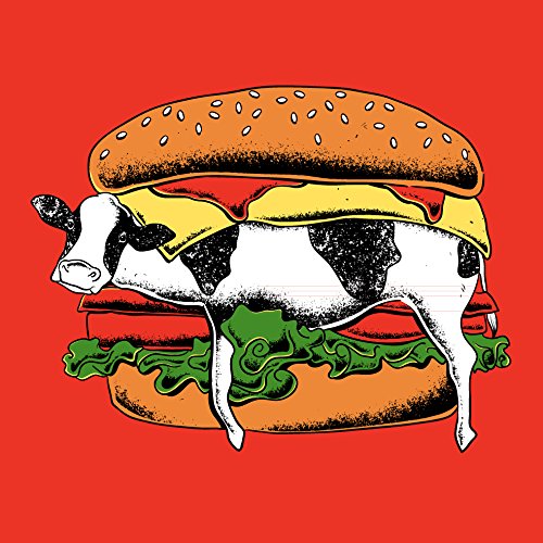 quotStill Yum Yumquot Funny Cow in Hamburger Bun Cartoon 18x18 - Vinyl Print Poster