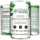 Natural Nutra Whole Psyllium Husk Powder, Soluble and Insoluble Fiber, 12 Oz, 81 Servings