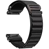 BANSO 22mm Quick Fit Nylon Watch Band for Garmin Fenix 8 47mm,for Fenix 7/7 Pro Fenix 6/6 Pro Fenix 5/5 Plus Watch Strap Garmin forerunner 965 955 945 935 745 Watch Band Approach S62/S60