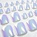 CoolNail Hot Chameleon Fake Toenails 24pcs White Purple Green Light Metallic Mirror False Toe Nail For Foot Full Cover Toe Nails