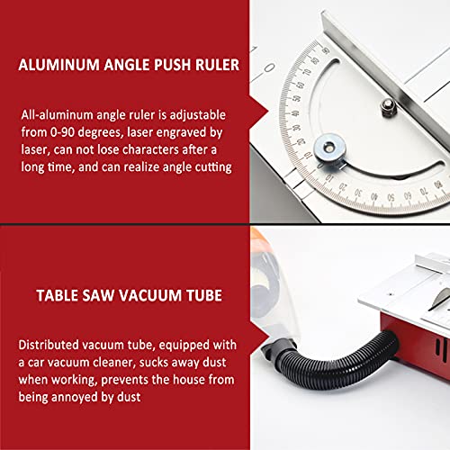 ZHJIUXING HO Tischkreissägen 96W, Mini Elektrische Tischkreissäge mit Anhebbarer Kreissägeblatt, Bohrmaschine, Polieren… – Bild 5