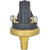 XYZIL Adjustable Oil Pressure Switch Sensor 765754 76575-4 4D-4785 1/8-27NPT 4 PSI-7 PSI Normally Open Compatible with Hobbs Honeywell M4006-4 Compatible with Caterpillar CAT 2Y-4439 (Brass Housing)